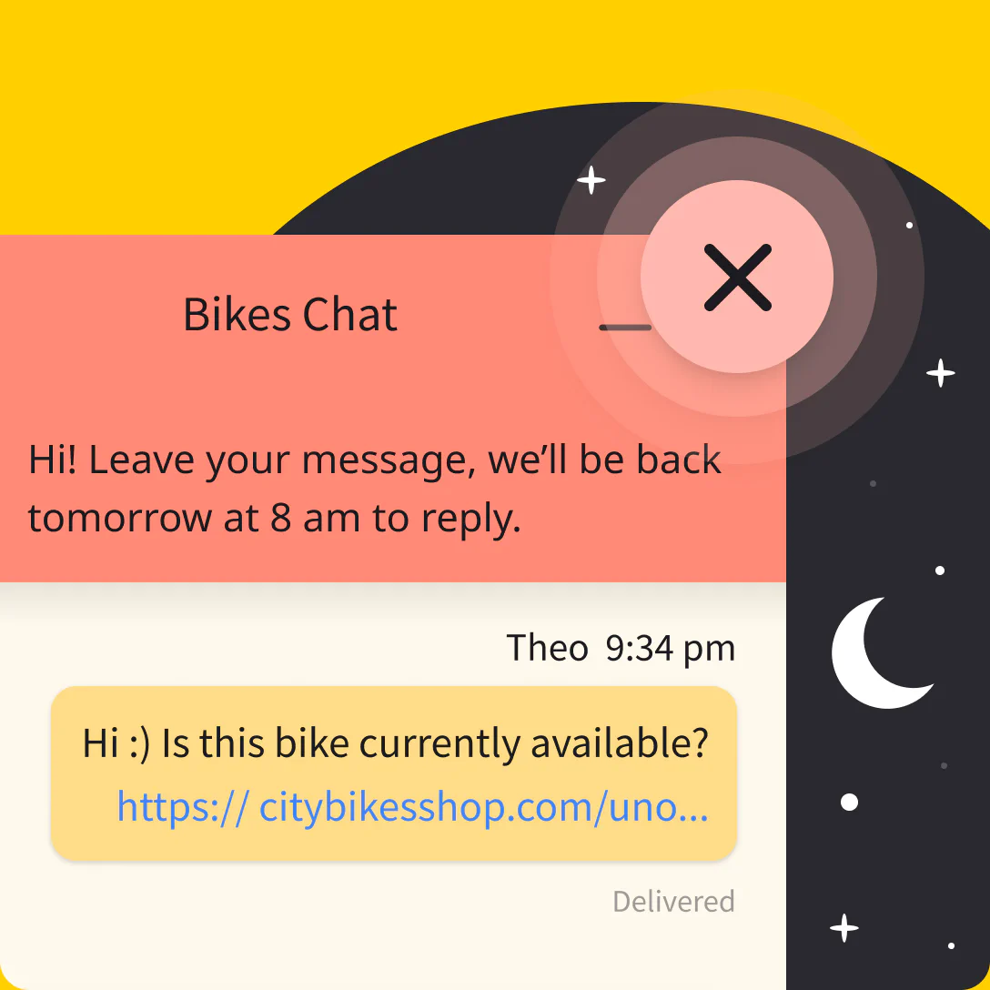 Illustration of the asynchronous communication in the LiveChat® chat widget