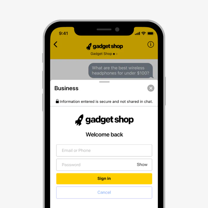 LiveChat® feature - securing authentication