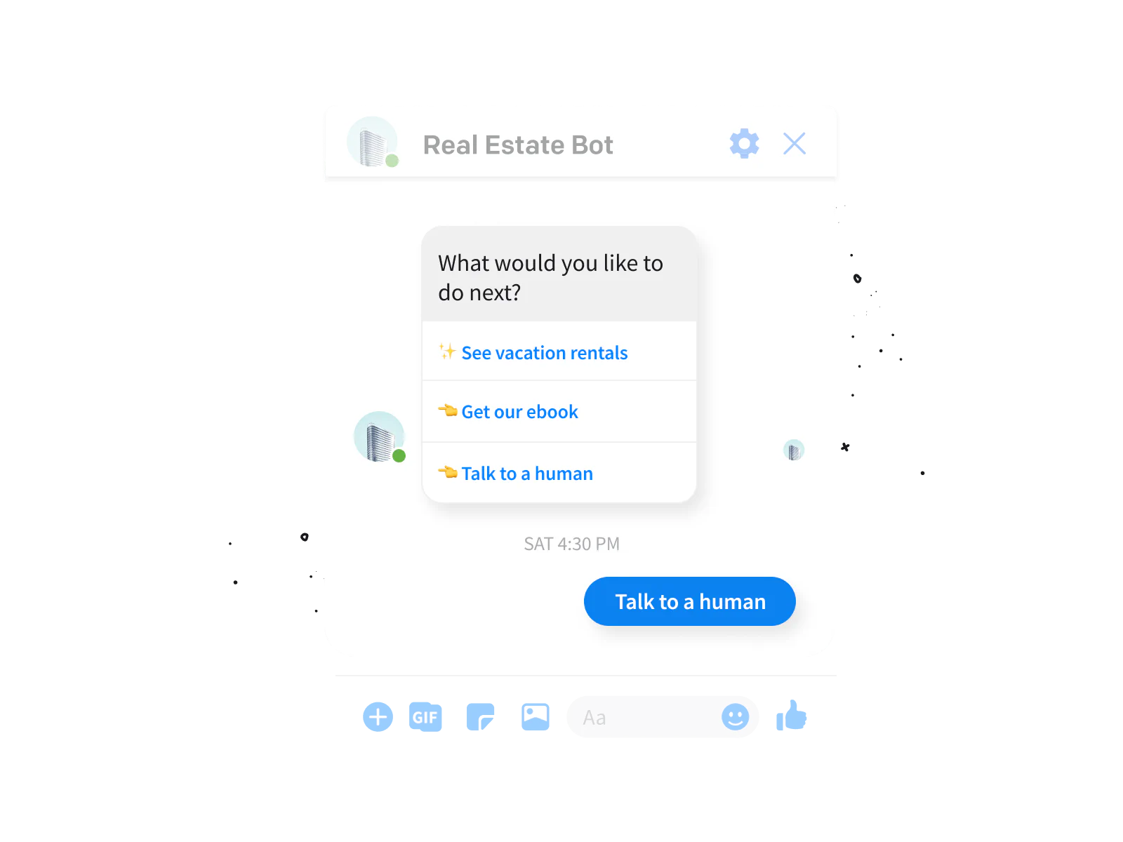 Chat bot rich messages for LiveChat® integration - buttons