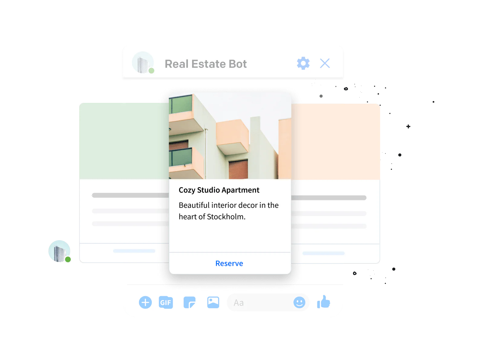 Chat bot rich messages for LiveChat® integration - carousel
