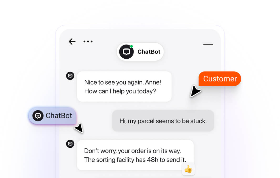 AI chatbot providing automated responses to customer inquiries on Retail website