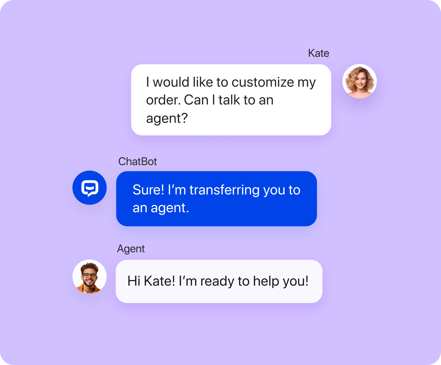 Seamless handoff to humans