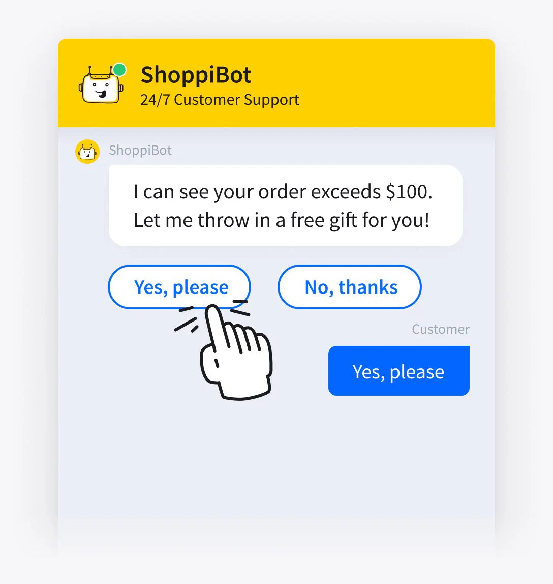 Chatbot view in LiveChat®
