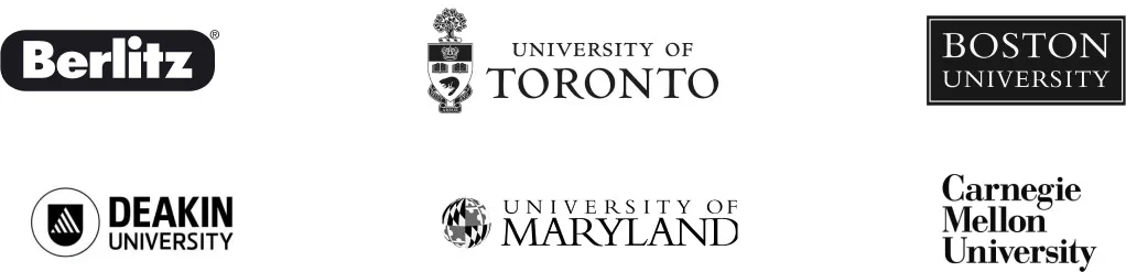 Logos of LiveChat® customers from education industry