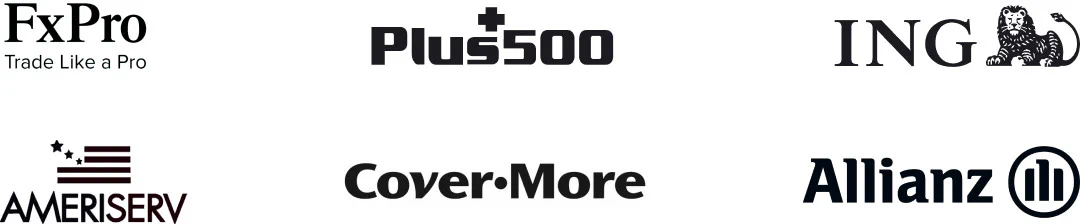 These financial brands already use LiveChat®: Plus500, FxPro, ING, Allianz, and more